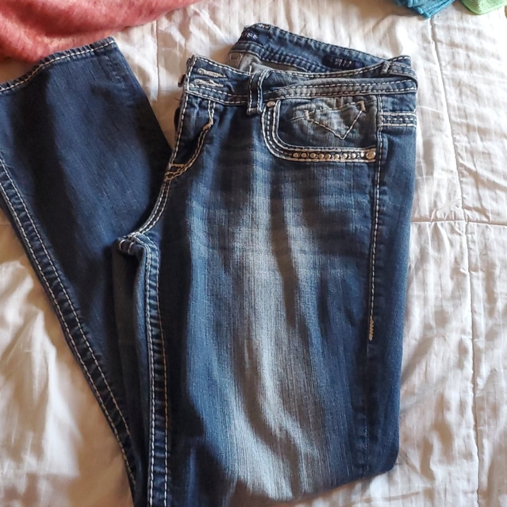 Vigoss slim boot cut jeans-medium wash